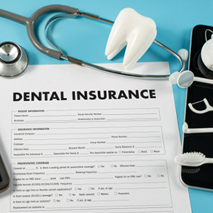 Insurance benefits document on table