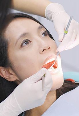 Patient in Englewood Cliffs getting their teeth cleaned